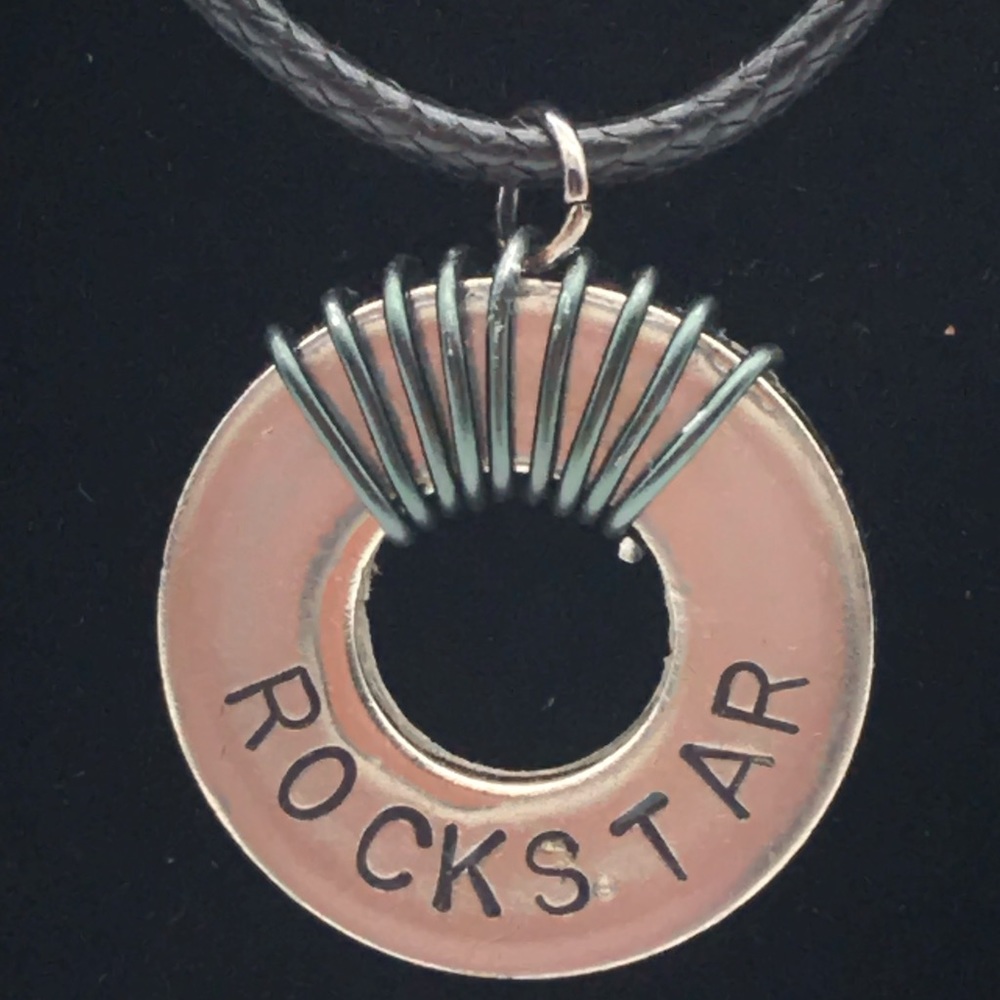 Unique hand-stamped one-of-a-kind necklace